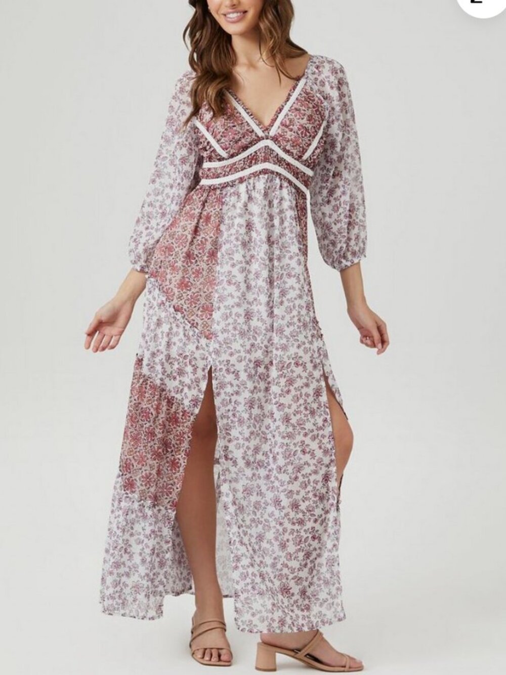 Ditsy Floral Slit Maxi Dress